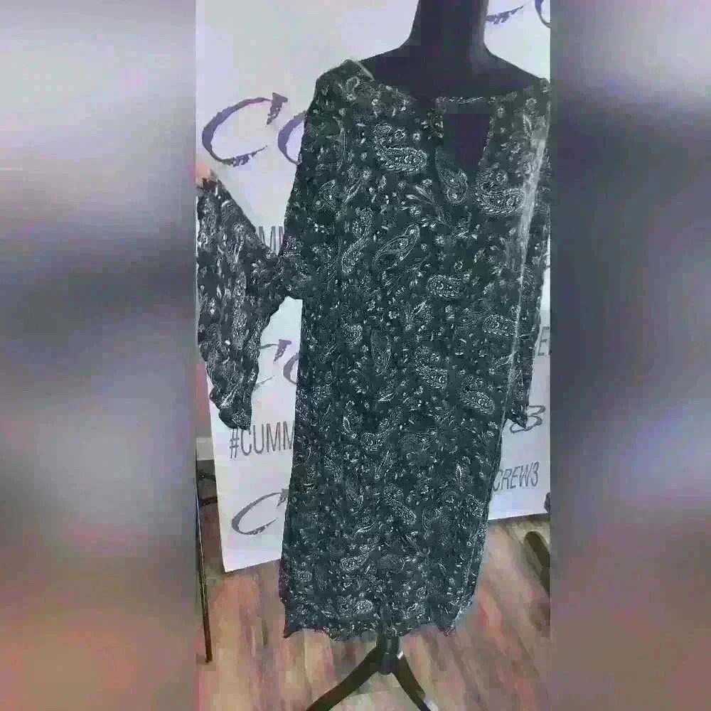 Terra & sky women's slip-on 1X 16/18 Bell sleeve dress new with tags - Picture 2 of 6